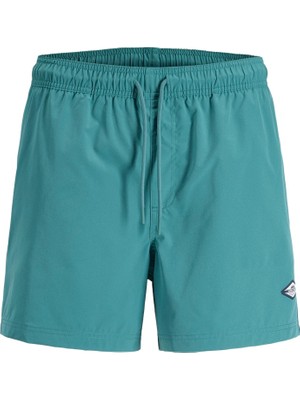 Jack & Jones Erkek Büyük Beden Deniz Şortu 12297959 Jpstmauı Tropıc Solıd Swım Shorts Pls
