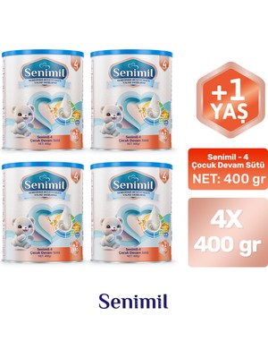 Senimil 4 Çocuk Devam Sütü 400 gr (+1 Yaş) 4 Lü Avantaj Paketi