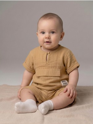 Erkek Bebek Müslin 2'li Şortlu Takım