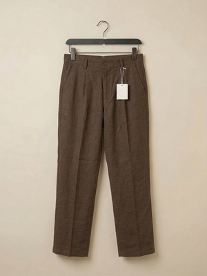 Kastrioti Pile Detaylı Relax-Fit Baggy Keten Pantolon