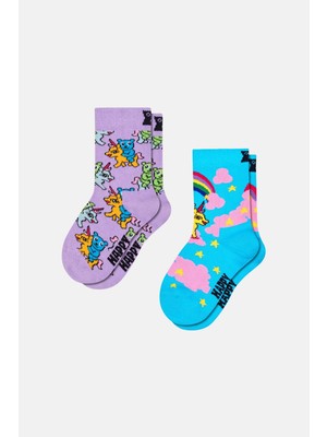 Happy Socks - Çocuk Unicorn Desenli 2\'li Çorap Seti