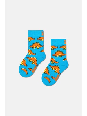 Happy Socks - Çocuk Stegosaurus Dinozor Desenli Çorap