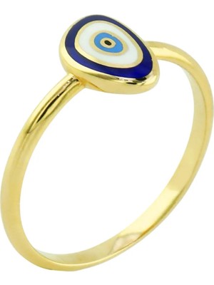 Altınkaynak 14 Ayar Altın Nazar Boncuklu Yüzük  -  0202565