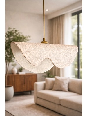 Handmade Wabi Sabi Karbon Beton Avize- Waveon