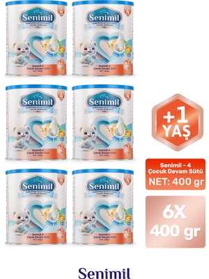 Senimil 4 Çocuk Devam Sütü 400 gr (+1 Yaş) 6 Lı Avantaj Paketi