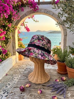 Şapkacımadam Kadın Yazlık Kumaş Desenli Şapka