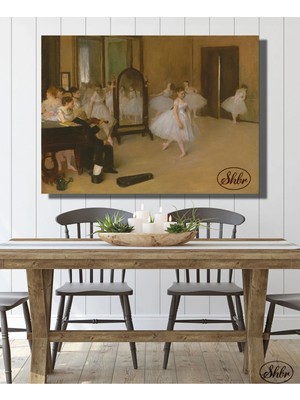 Şehzat Tekli, Yatay, Kanvas, Dekoratif, Duvar, Tablosu, Edgar Degas, Bale, Dans Sınıfı,