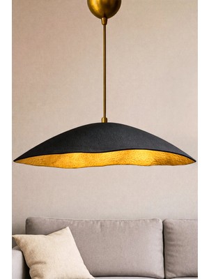Handmade Wabi Sabi Karbon Beton Avize- Black Arivienne