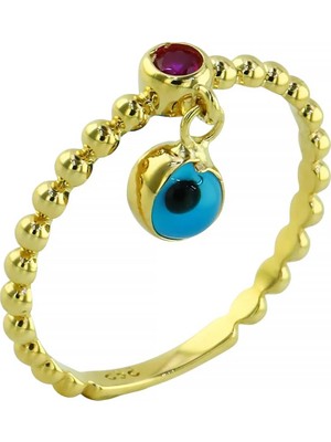 Altınkaynak 14 Ayar Altın Nazar Boncuklu Yüzük  -  0203753