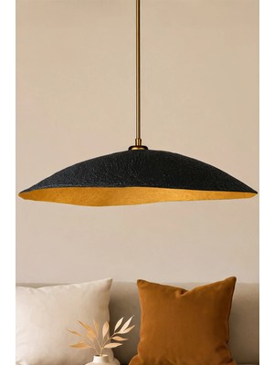 Handmade Wabi Sabi Karbon Beton Avize- Black Kairis