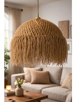 Bohem Handmade Tekli Sarkıt Avize Jüt - Nativa