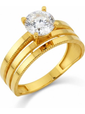 Altınkaynak 14 Ayar Altın Tasarım Yüzük  -  K232430