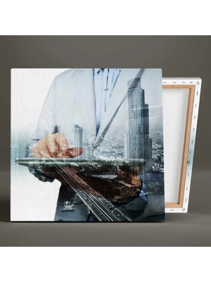 Şehzat Emlak Ofisi Real Estate Şehir Manzarası City View Kanvas Tablo