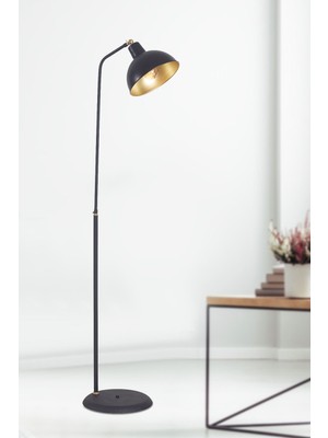 Luzarana Dolce Sarı-Siyah Metal Gövde Tasarım Lüx Yerden Aydınlatma Lambader Modern Tasarım