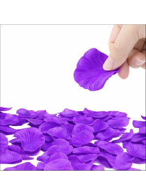 Süsle Bebek ve Parti Yapay Gül Yaprakları, 144 Adet - Mor
