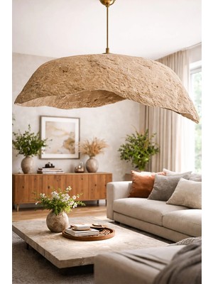 Handmade Wabi Sabi Karbon Beton Avize- Terranis