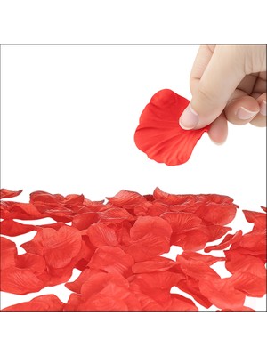 Süsle Bebek ve Parti Yapay Gül Yaprakları, 144 Adet - Kırmızı