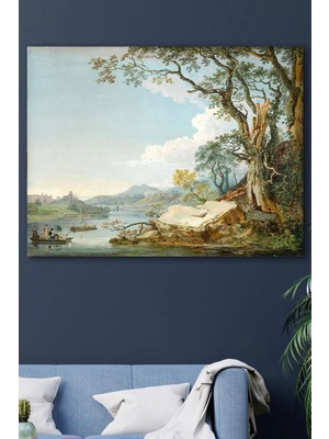 Şehzat Mavi Small Riverbank Kanvas Tablo