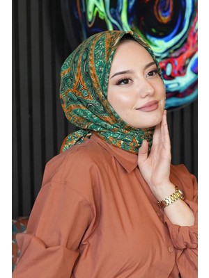 Afvente Etnik Yıldız Desen Zümrüt Soft Pamuk Eşarp