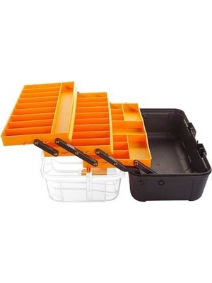 Super-Bag Super Bag 16" Raflı Balıkçı Takım Çantası Sarı ABS Plastik 28 Parça Organizer ile Fonksiyonel