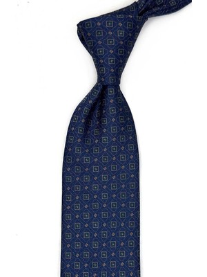 Kravatkolik Lacivert Küçük Desen Mendilli Klasik Kravat KK13623