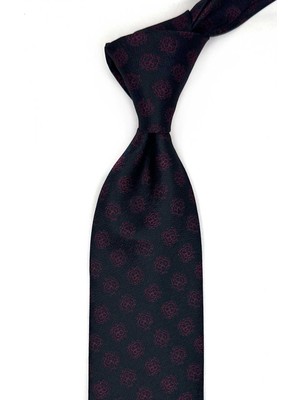 Kravatkolik Siyah Motif Desen Mendilli Klasik Kravat KK13543