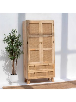 Şafak Mobilya Evora Hazeran Detaylı Masif Ahşap Çok Amaçlı Büfe