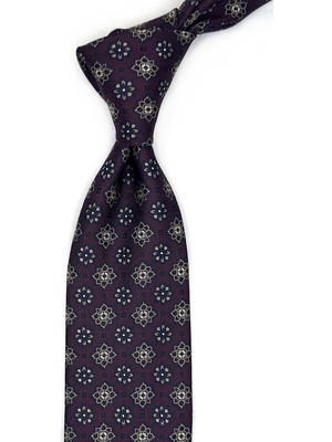 Kravatkolik Bordo Motif Desen Mendilli Klasik Kravat K13563