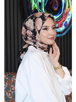 Afvente Lotus Desen Açık Pembe Soft Pamuk Eşarp