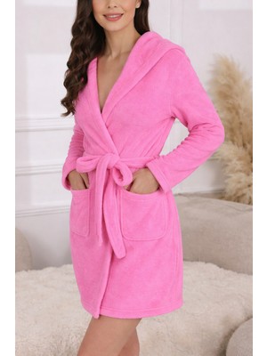 Uçkan Home Kadın Bukle Bornoz Kuşaklı Cepli