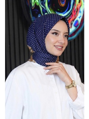 Afvente Puantiye Desen Kiremit Soft Pamuk Eşarp