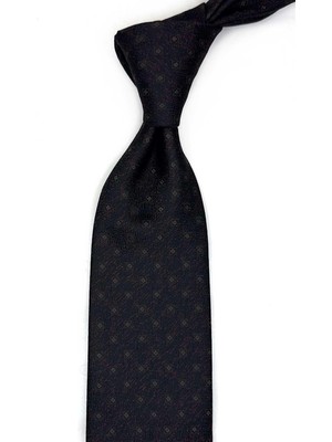 Kravatkolik Siyah Küçük Desen Mendilli Klasik Kravat KK13517