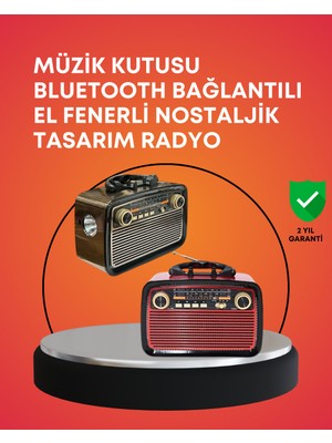 Nostaljik Radyo Görünümlü Bluetooth Hoparlör – Fm/am Yayın, Kablosuz Bağlantı, Şarj Edilebilir - Lisinya