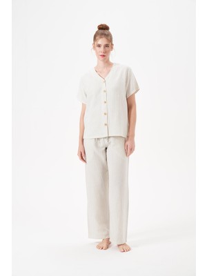 Pjs Kadın Ekru Pijama Takımı 29098