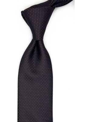 Kravatkolik Kahverengi Nokta Desen Mendilli Klasik Kravat KK13650