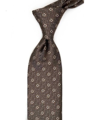 Kravatkolik Bej Küçük Desen Mendilli Klasik Kravat KK13677