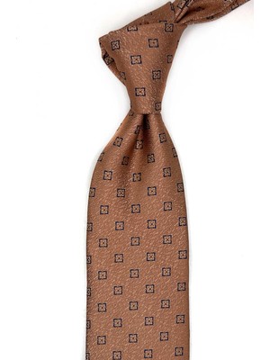 Kravatkolik Bakır Küçük Desen Mendilli Klasik Kravat KK13679