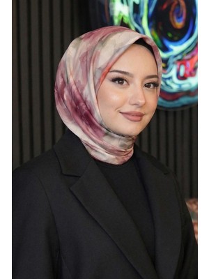 Afvente Akverel Desen Gül Kurusu Soft Pamuk Eşarp