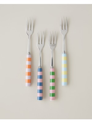 English Home Colorline Paslanmaz Çelik 4'lü Kokteyl Çatalı 15,5 cm Renkli