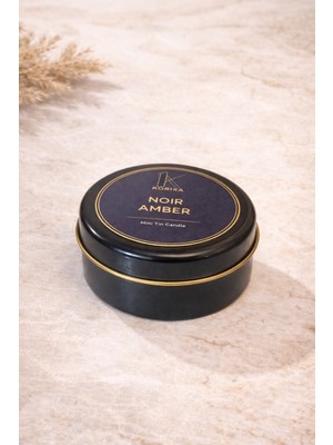 Korıxa Noir Amber Amber Kokulu Mini Mum – Metal Kutulu Premium Kokulu Mum