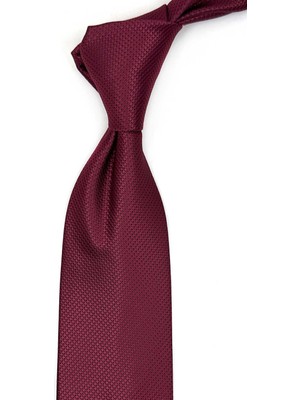 Kravatkolik Bordo Nokta Desen Mendilli Klasik Kravat %100 Mikrofiber 8 cm Genişlikte
