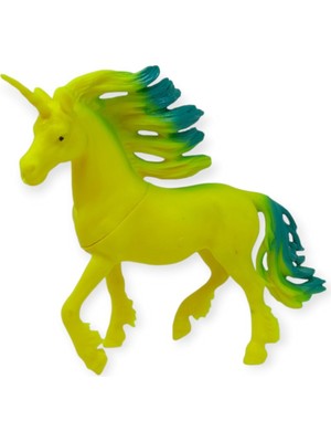 Çiftlik Hayvanları Serisi - Efsanevi Unicorn 12 cm - Sarı - Yeşil (Lisinya)