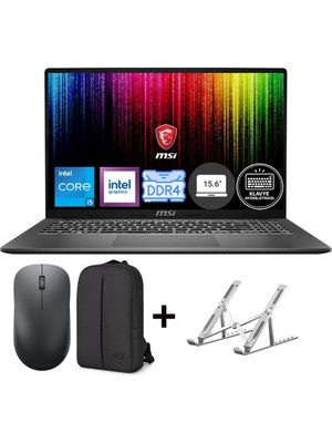 MSI Msı Modern 15 F13MG-869XTR Intel Core I5 1334U 24GB 512GB SSD Windows 11 Pro 15.6" Fhd Taşınabilir Bilgisayar + Mouse Çanta Stand