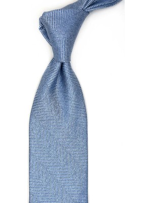 Kravatkolik Açık Mavi Kum Desen Mendilli Klasik Kravat KK13487