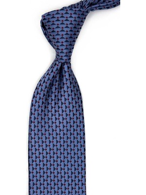 Kravatkolik Mavi Küçük Desen Mendilli Klasik Kravat KK13445