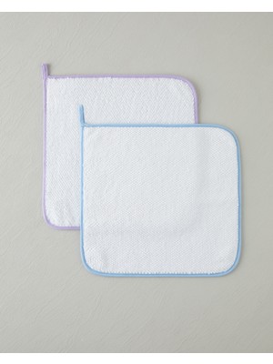 English Home Fluffy Cloud Pamuk 2'li Kurulama Bezi 30X30 cm Mavi-Lila