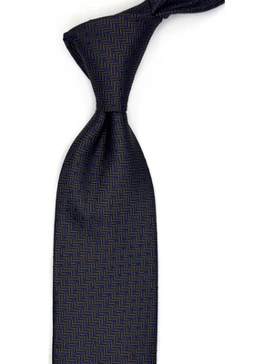 Kravatkolik Kahverengi Puantiye Desen Mendilli Klasik Kravat KK13541