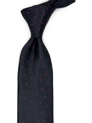 Kravatkolik Siyah Küçük Desen Mendilli Klasik Kravat KK13488