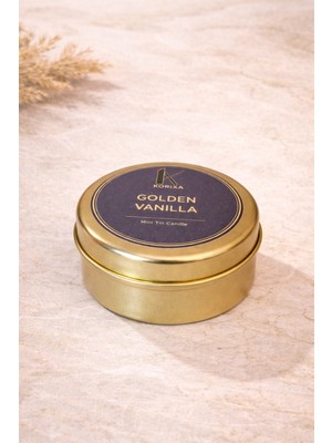 Korıxa Golden Vanilla Vanilya Kokulu Mini Mum – Metal Kutulu Premium Kokulu Mum