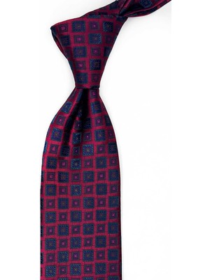 Kravatkolik Bordo Motif Desen Mendilli Klasik Kravat K13634